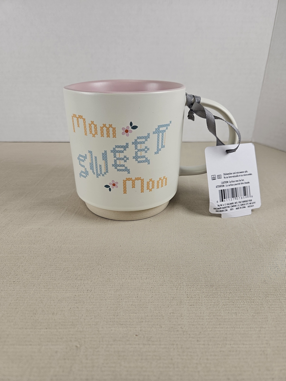 Hallmark Cream & Pink 'Mom Sweet Mom' Ceramic Mug